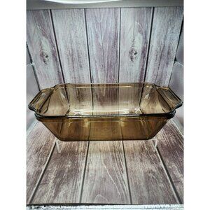 L'Ovenware Amber Loaf Dish 1041 Baking Glass Pan 5.25” x 9” x 2.75” 1.5 Qt
